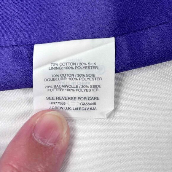 NWT J Crew Womens Purple One-Shoulder Ruffle Back Zip Mini Dress Size 14 - Picture 9 of 13
